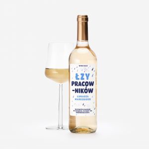 Biae wino ZY PRACOWNIKW prezent dla szefa alkohol na prezent wino biae wino na prezent personalizowane wino