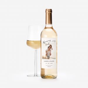 Personalizowane biae wino na lub ze zdjciem prezent dla Modej Pary