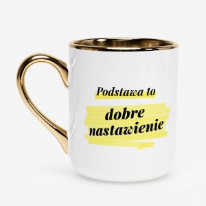 Bia�o-z�oty kubek dla rehabilitanta  NASTAWIENIE