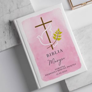 Personalizowana biblia NA KOMUNI dla dziewczynki