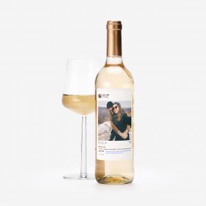 Personalizowane biae wino SOCIAL MEDIA prezent dla ukochanej