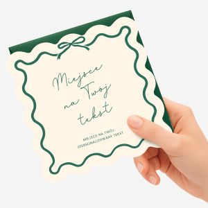 Personalizowany bilecik DODATEK DO PREZENTU - zielony kartka z życzeniami bilecik do prezentu