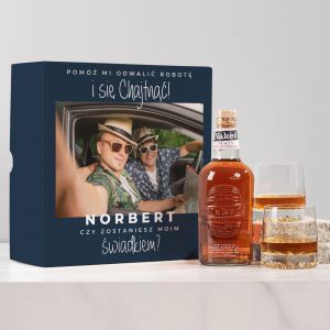 Box z whisky na prezent PROŚBA O ZOSTANIE ŚWIADKIEM