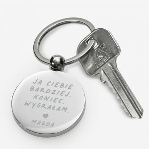 Breloczek dla chopaka JA CIEBIE BARDZIEJ upominek na Dzie Chopaka breloczek na Dzie Chopaka