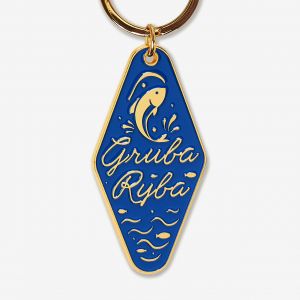 Brelok emaliowany GRUBA RYBA upominek dla wdkarza prezent dla wdkarza brelok z grawerem brelok dla wdkarza