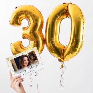Balony na 30 URODZINY z personalizowan kartk balony urodzinowe prezent na 30 urodziny dla niej