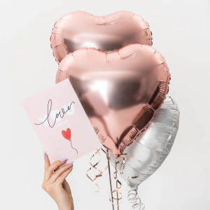 Balon z helem w pudeku + personalizowana kartka UPOMINEK DLA UKOCHANEJ prezent na walentynki dla niej