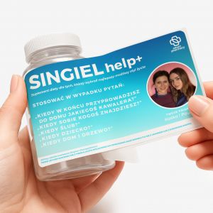 Buteleczka na cukierki z personalizowan� etykiet� PREZENT DLA SINGIELKI prezent dla przyjaci�ki