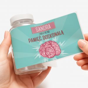 Buteleczka na cukierki z personalizowan� etykiet� PREZENT DLA STUDENTA