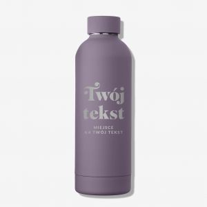 Grawerowana butelka termiczna TW�J TEKST zgaszony fiolet