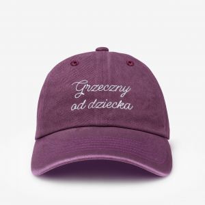 Czapka z daszkiem GRZECZNY prezent dla m�czyzny fioletowa
