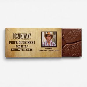 Czekolada personalizowana POSZUKIWANY prezent dla ch�opaka bez okazji