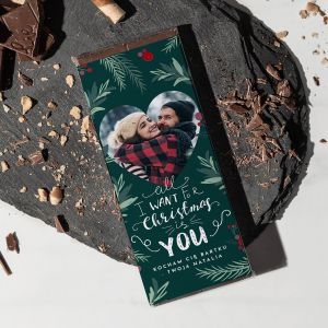 Czekolada ze zdjciem ALL I WANT FOR CHRISTMAS prezent dla ukochanego na wita czekolada witeczna