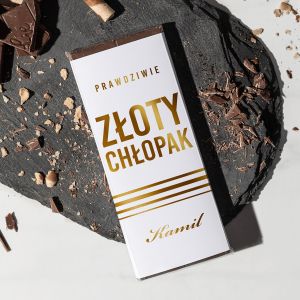 Czekolada ze zoceniem ZOTY CHOPAK prezent dla chopaka prezent na dzie chopaka personalizowana czekolada