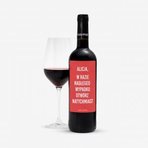 Czerwone wino alkoholowe NA WSZELKI WYPADEK alkohol na prezent wino czerwone wino na prezent