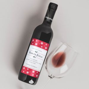 Czerwone wino personalizowane PREZENT NA WITA DLA BABCI