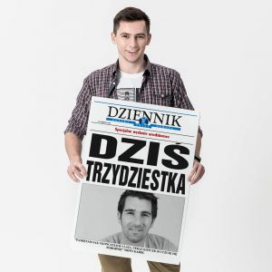Dua kartka na 30 urodziny ze zdjciem DZIENNIK prezent na 30 urodziny prezent dla 30 latka