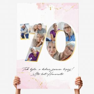 Du�a KARTKA NA 70 URODZINY dla kobiety