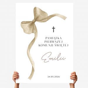 Du�a kartka na komuni� dla dziewczynki KOKARDKA pami�tki na komuni� dla dziewczynki, pami�tki komunijne
