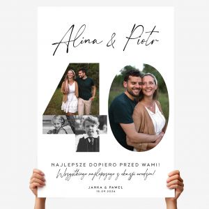 Du�a kartka personalizowana prezent na 40 URODZINY DLA PARY