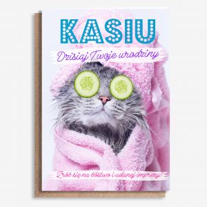 Du�a kartka urodzinowa z kotem �LICZNOTKA A4 kartka na urodziny �mieszna kartka kartka urodzinowa dla niej