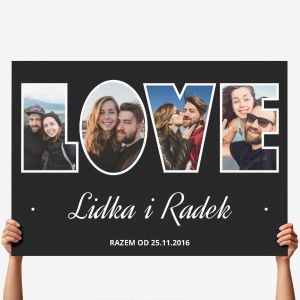 Du�a kartka ze zdj�ciami LOVE kartka na walentynki