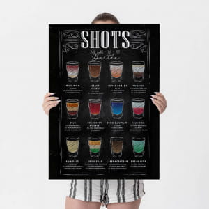 Duży plakat personalizowany drinki SHOTS 50x70cm