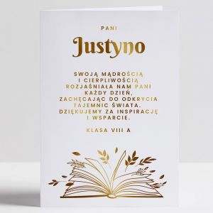 Elegancka kartka z yczeniami DLA NAUCZYCIELA
