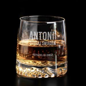 Elegancka szklanka do whisky PRZYJACIEL NA ZAWSZE podzikowanie dla wiadka prezent dla wiadka