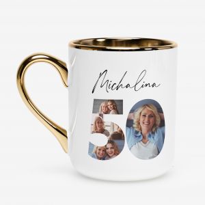 Elegancki kubek na 50 URODZINY ze zdj�ciami