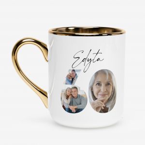 Elegancki kubek na 60 URODZINY ze zdj�ciami