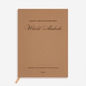 Elegancki notes z grawerem CHRONI� PRZYSZ�O�� prezent dla agenta ubezpieczeniowego notes biznesowy