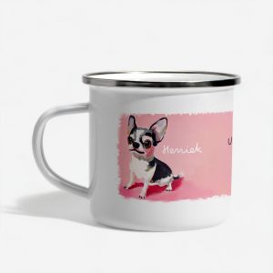 Emaliowany kubek CHIHUAHUA prezent dla mioniczki psw prezent dla psiary personalizowany kubek z psem