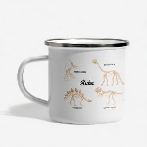 Emaliowany KUBEK DINOZAURY