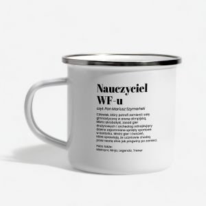 Emaliowany kubek dla wuefisty DEFINICJA prezent dla nauczyciela kubek na dzie nauczyciela prezent dla wuefisty