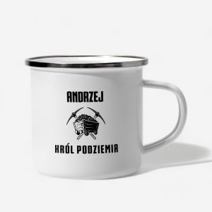 Emaliowany kubek grnika KRL PODZIEMIA prezent na barbrk prezent dla grnika prezent na dzie grnika