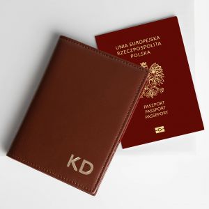 Paszportówka skórzana Z INICJAŁAMI