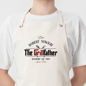 Personalizowany fartuch dla taty THE GRILLFATHER prezent dla taty prezent urodzinowy dla taty