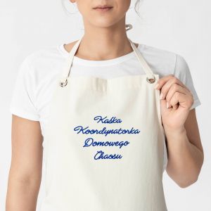 Fartuch z haftem KOORDYNATORKA DOMOWEGO CHAOSU prezent dla niej fartuch kuchenny damski