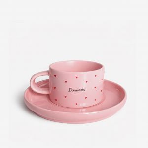 Fili�anka na prezent SERCA prezent dla ukochanej fili�anka r�owa dla niej prezent dla niej fili�anka z talerzykiem