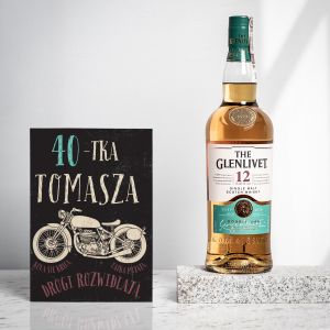 Szkocka whisky Glenlivet z kartk PREZENT NA 40 URODZINY DLA MOTOCYKLISTY
