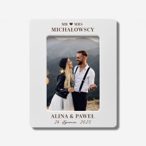 Grawerowana ramka MR & MRS pamitka lubna