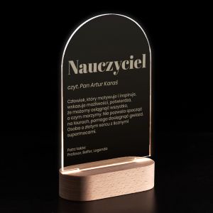 Grawerowana statuetka led dla nauczyciela DEFINICJA