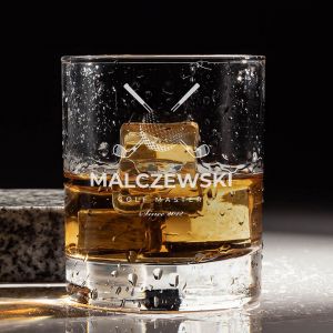 Grawerowana szklanka do whisky MASTER prezent dla golfisty szklanka do whisky z grawerem jako ciekawy pomys na prezent dla fana golfa