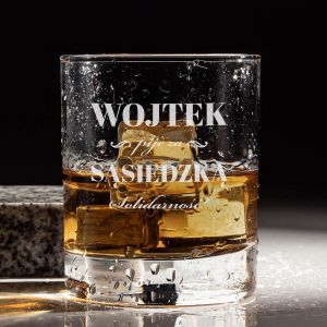Grawerowana szklanka do whisky PREZENT DLA SĄSIADA