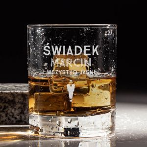 Grawerowana szklanka do whisky PREZENT DLA ŚWIADKA