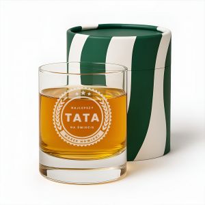 Grawerowana szklanka do whisky PREZENT DLA TATY upominek dla taty na dzie� ojca na dzie� taty gad�et dla taty