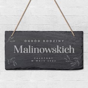 Grawerowana tabliczka kamienna PREZENT DO OGRODU