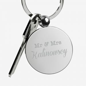 Grawerowany brelok MR & MRS upominek dla nowoecw