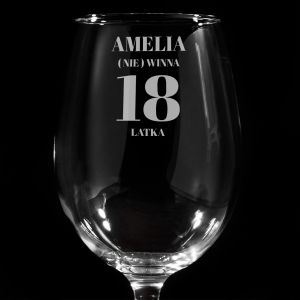 Grawerowany kieliszek 18 urodziny (NIE)WINNA 470ml
